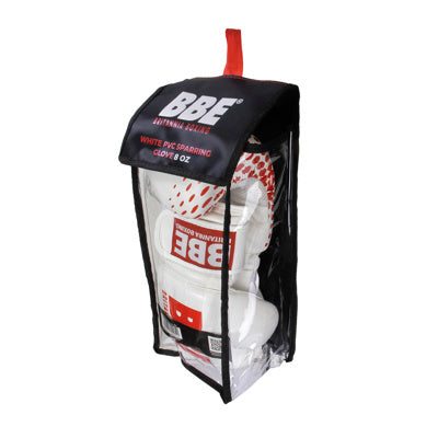 BBE White PVC Sparring Boxing Gloves - 8oz