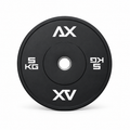 Axiom Strength Black Series 5kg rubber bumper plate on a white background